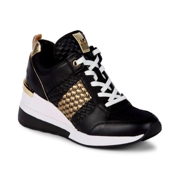 michael kors black and gold sneakers